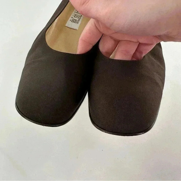 Saks fifth avenue folio collection heels 9 brown satin vintage 80s 90s formal - Picture 10 of 12